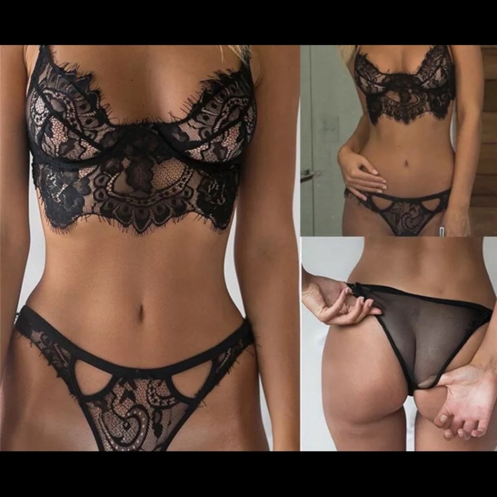 NWT Black Lace Sexy Set
